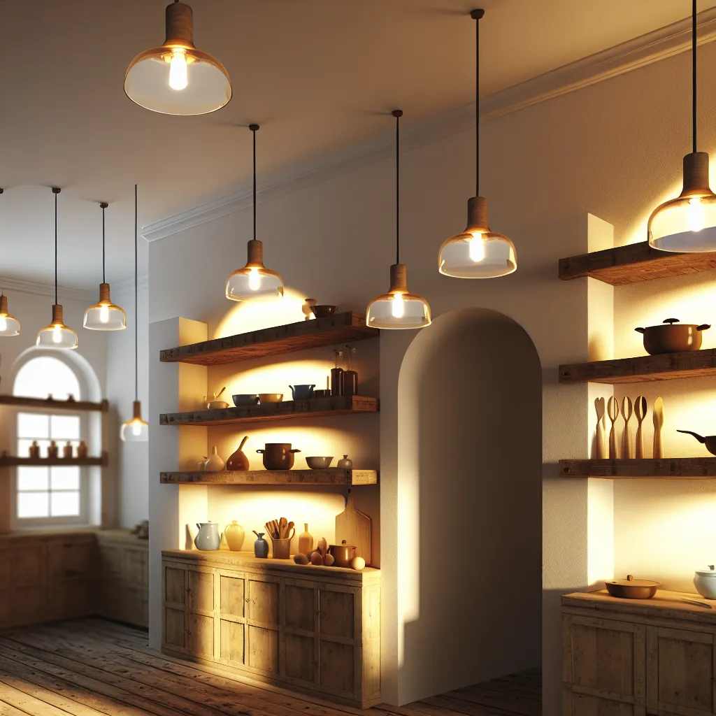 Rustic kitchen lighting design