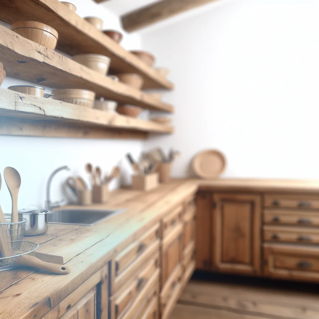 Well-maintained rustic open shelves