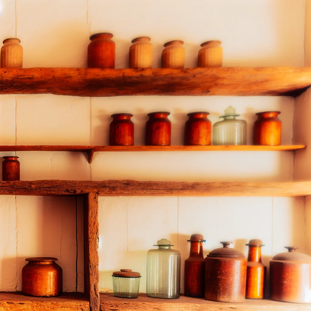 Antique farmhouse shelving